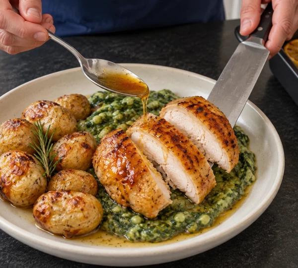 Step 10: Carve the chicken and serve