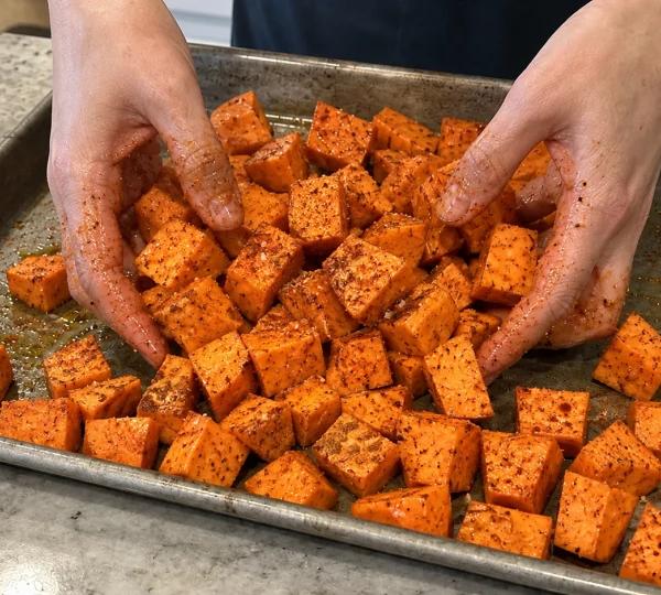 Step 3: Toss the cubes