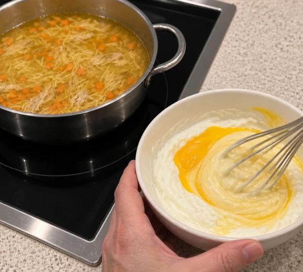 Step 6: Make the zastroika: whisk