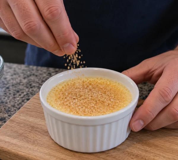 Step 9: Sprinkle demerara evenly on top