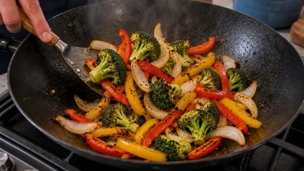 Step 7: Stir-fry bell peppers