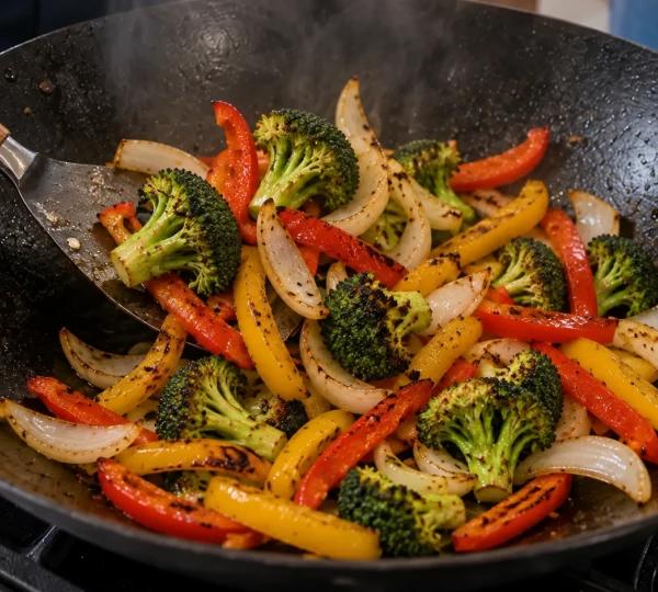Step 7: Stir-fry bell peppers