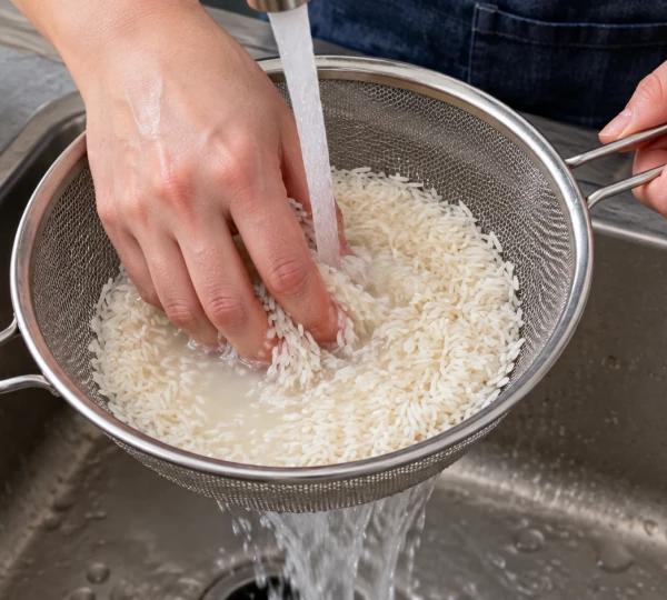 Step 3: Rinse the jasmine rice