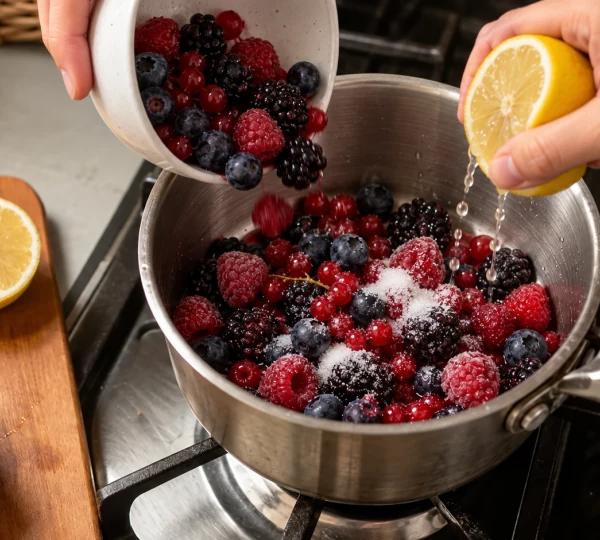 Step 1: Add the mixed berries