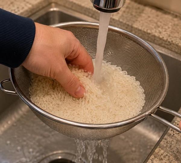 Step 1: Rinse the jasmine rice
