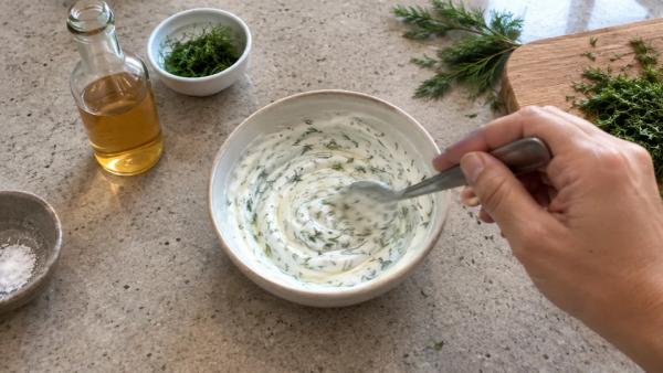 Step 5: Stir the yogurt dip