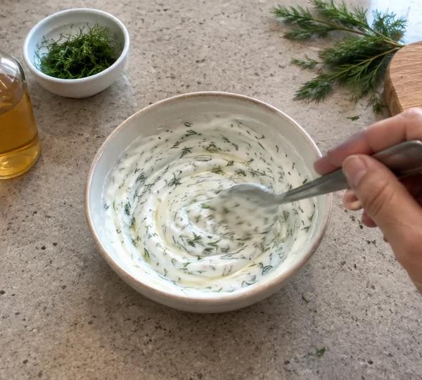 Step 5: Stir the yogurt dip