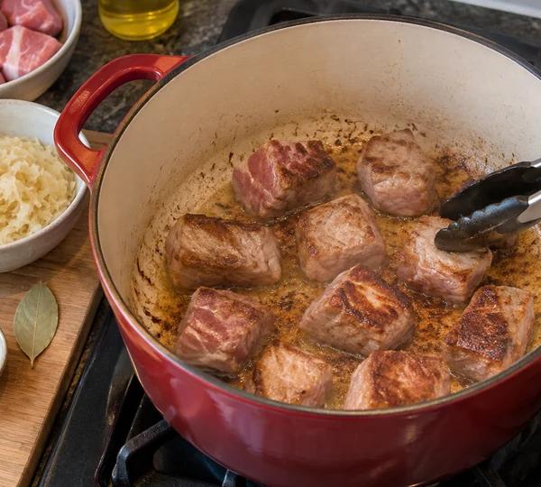 Step 1: Brown the pork