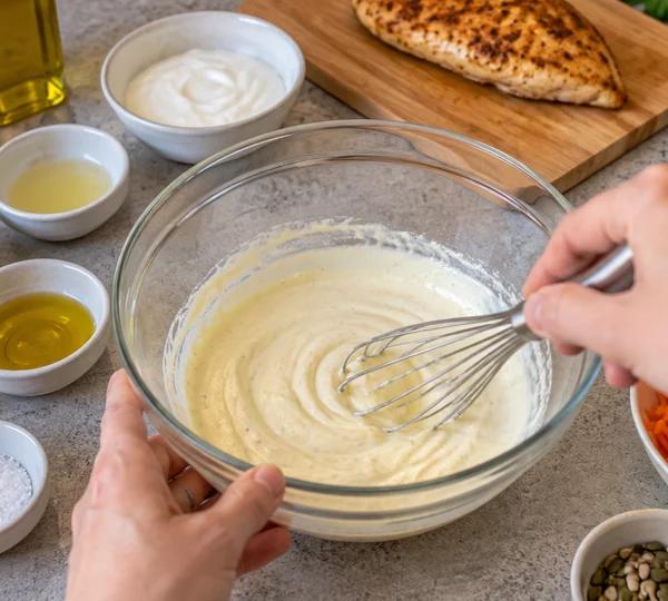 Step 3: Whisk the yogurt dressing