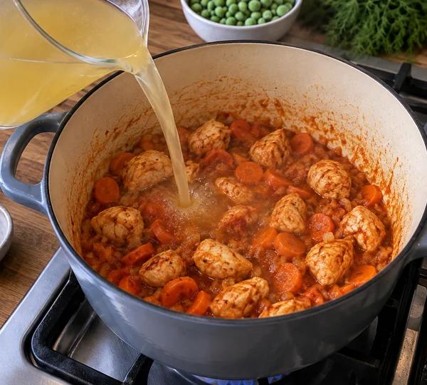 Step 4: Simmer the chicken