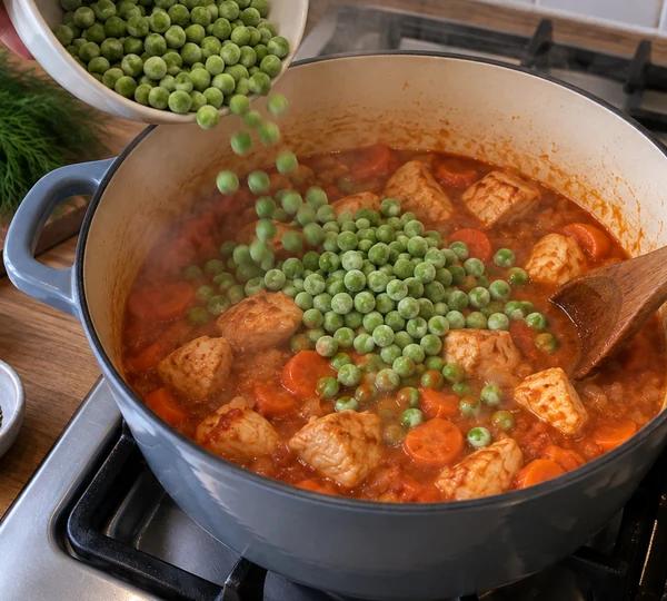 Step 5: Add the peas