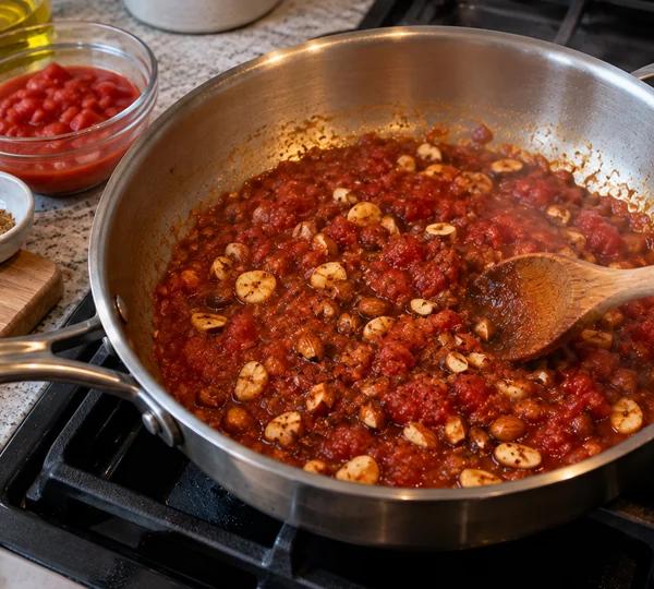 Step 3: Simmer the tomatoes