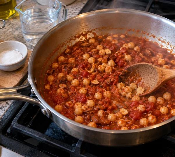 Step 4: Simmer the chickpeas