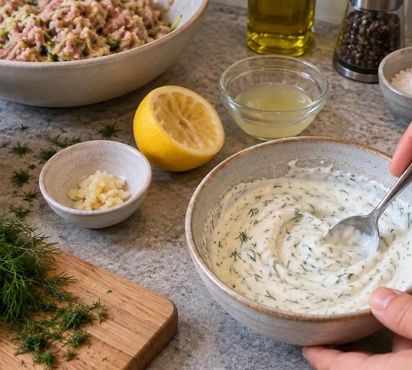 Step 3: Stir the yogurt sauce