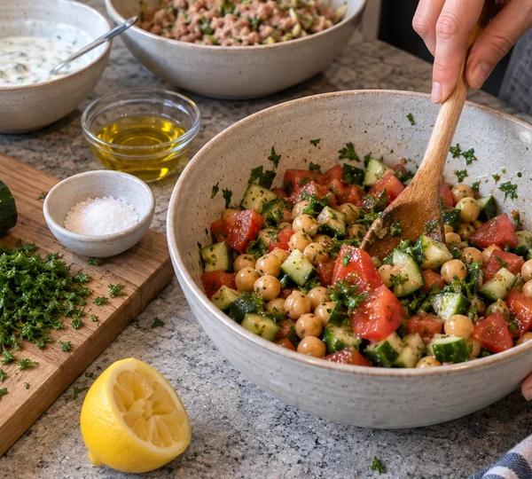 Step 4: Toss the chickpea salad