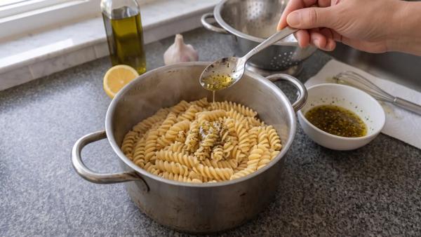 Step 3: Drain and cool the pasta
