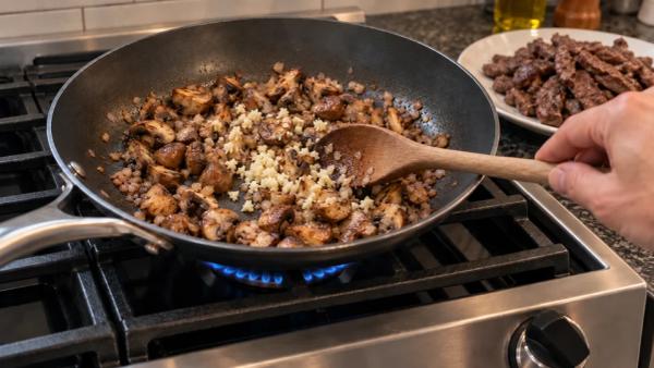 Step 12: Stir in minced garlic