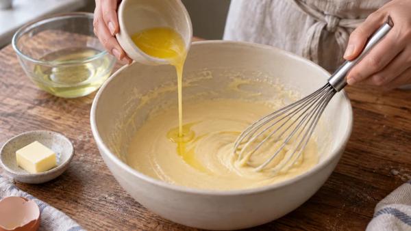 Step 4: Stir in the melted butter