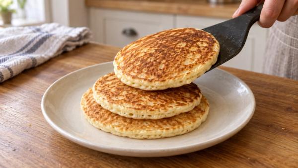 Step 11: Stack the warm pancakes