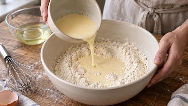 Step 3: Whisk the yolk and milk