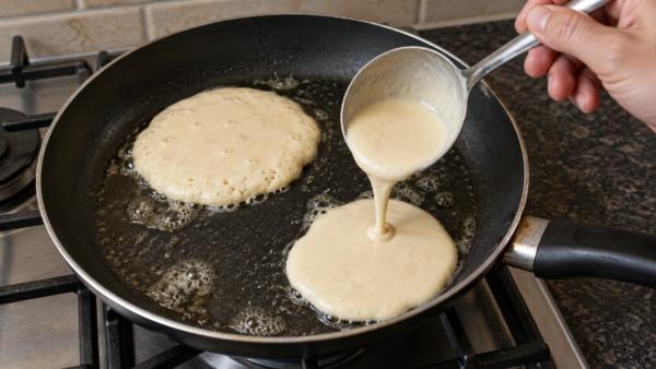 Step 8: Pour roughly 60ml of batter