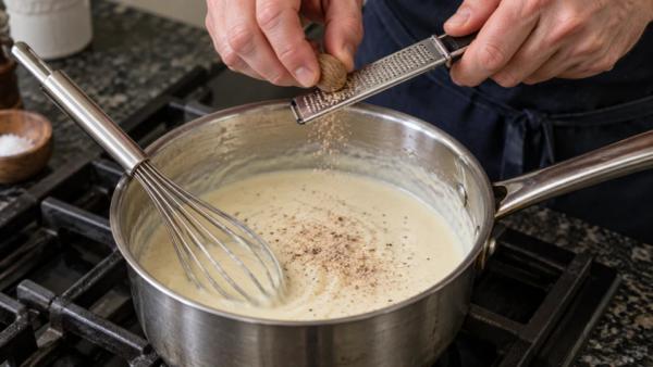 Step 8: Season the béchamel