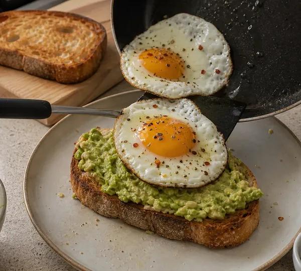 Step 7: Slide the fried eggs