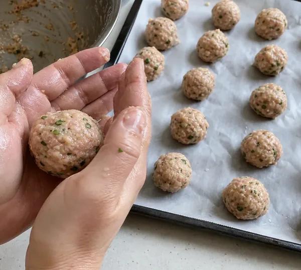 Step 4: Roll the meatballs