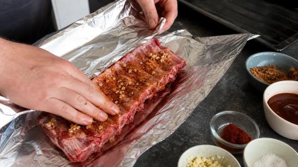 Step 1: Rub and wrap