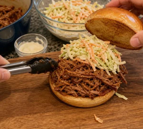 Step 9: Pile on the pork