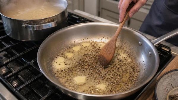 Step 3: Add the butter and pepper