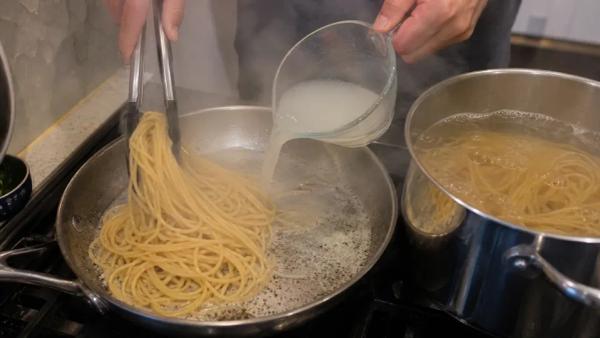 Step 5: Add the pasta & water
