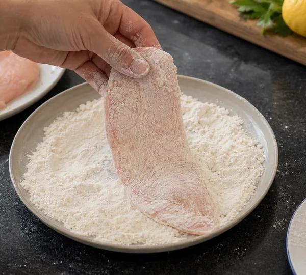 Step 2: Dust with flour