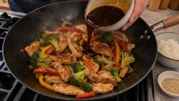 Step 10: Pour in the sauce