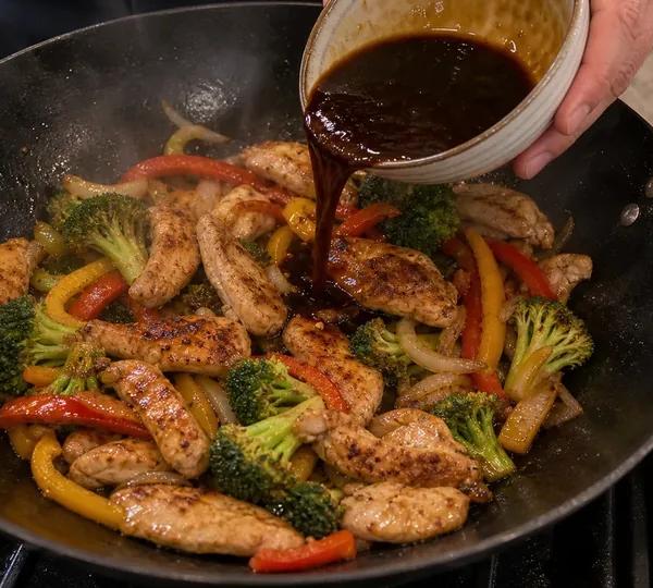 Step 10: Pour in the sauce