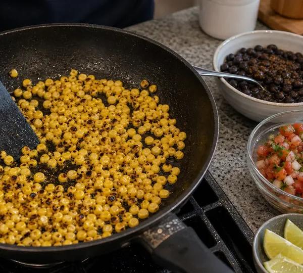 Step 5: Char the sweetcorn