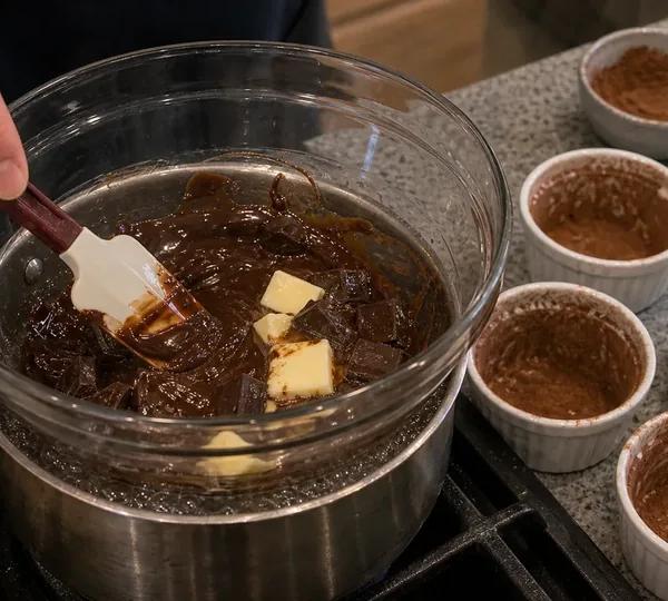 Step 3: Melt dark chocolate and butter