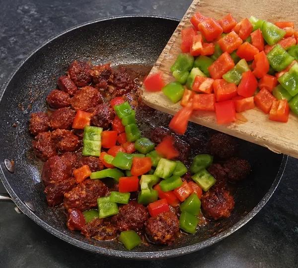 Step 1: Chorizo & Peppers
