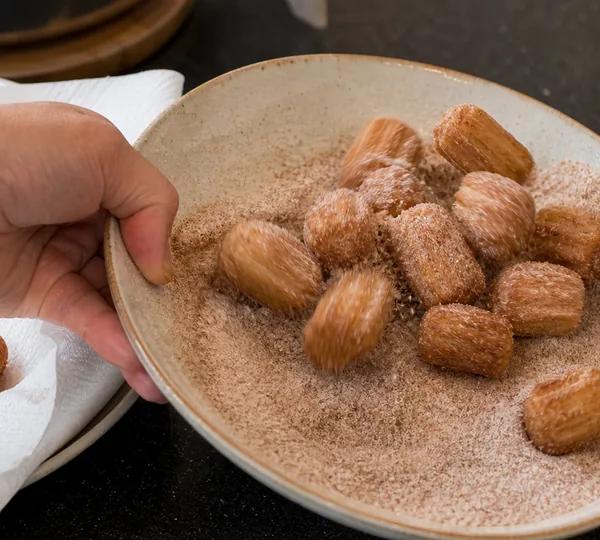 Step 5: Roll in cinnamon sugar