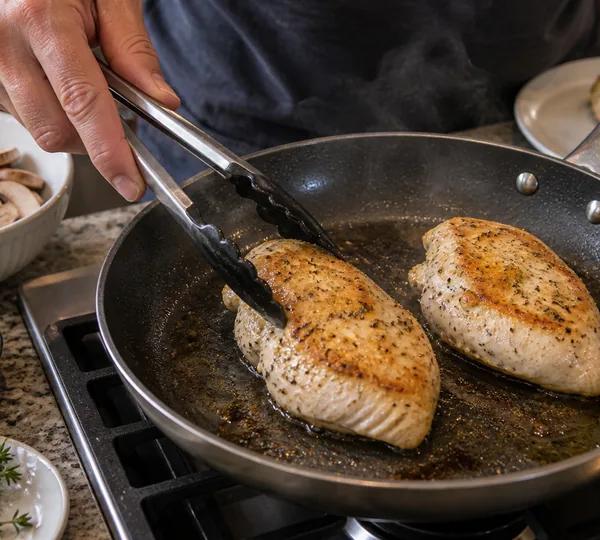 Step 1: Sear the chicken