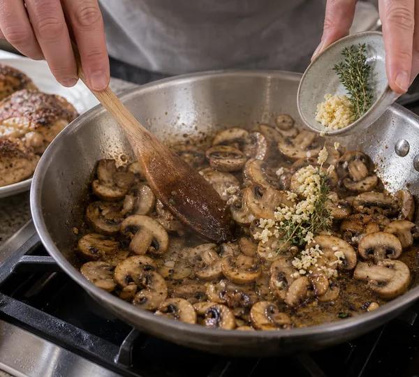 Step 2: Cook the mushrooms