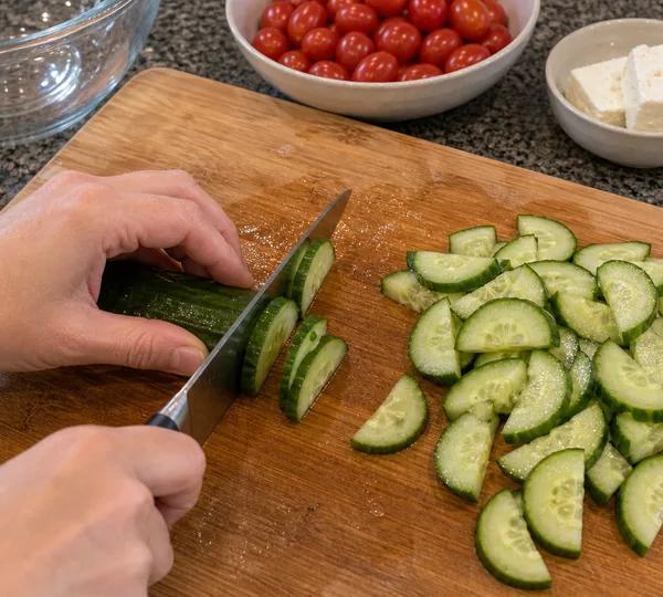 Step 1: Chop the Cucumber