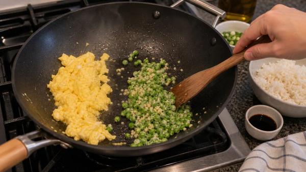 Step 3: Aromatics + Peas