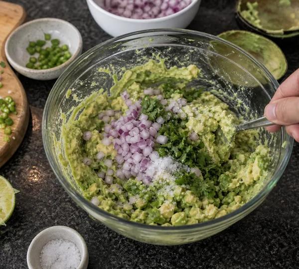 Step 2: Add finely diced red onion