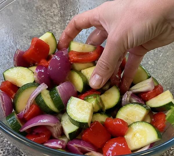 Step 4: Oil the Vegetables