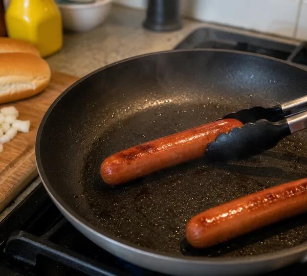 Step 1: Heat the sausages