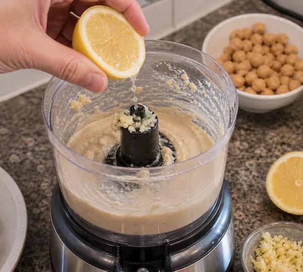 Step 3: Blend Tahini & Lemon First