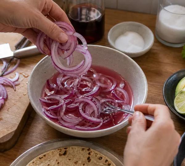 Step 2: Quick-pickle the onion