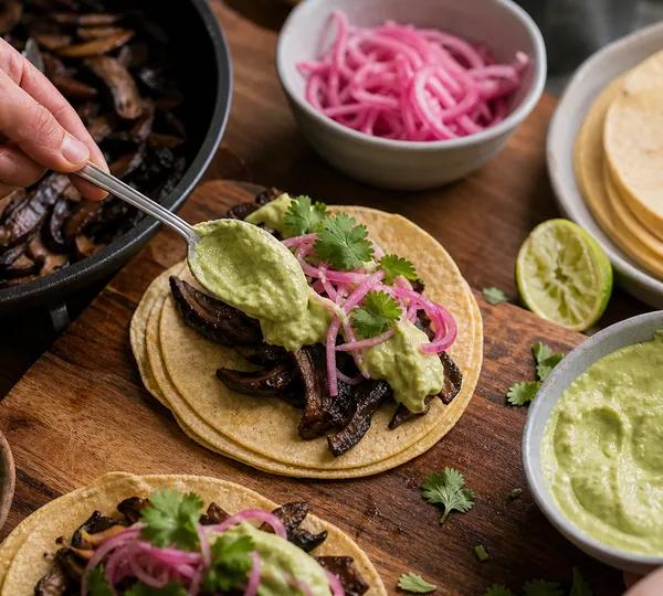 Step 20: Lay in the chipotle mushrooms
