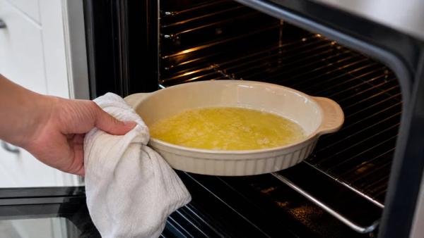 Step 1: Melt the butter in the dish